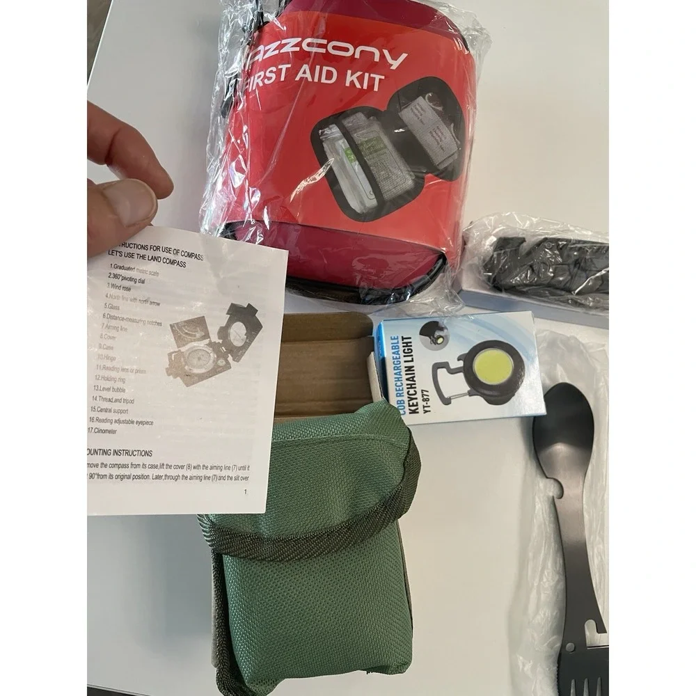 Tactical Bag W/Home Emergency  Azzcony  Survive Kit Supply's 27 Ps 1 Person New